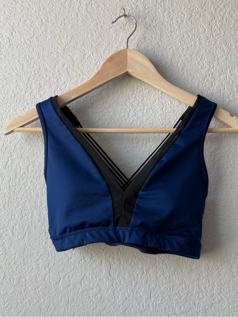Victoria’s Secret Navy V-Neck Sports Bra with Black Trim